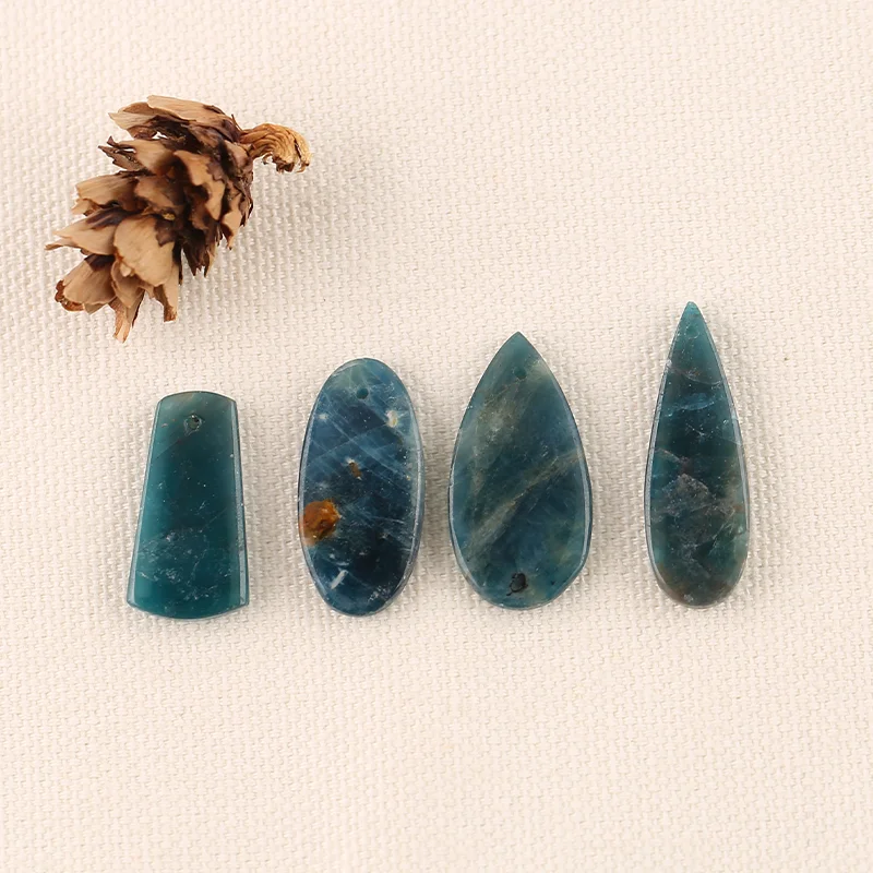 AAA+B&F Blue Apatite Crystal Earring Beads for Jewelry Making, Handmade Natural stones beads, Stones for jewelry Making Supplies