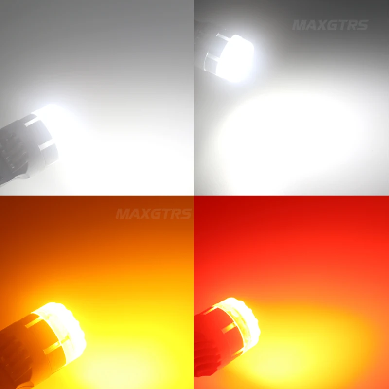2x T20 7440 7440NA W21W 1156 BA15S P21W 3020 LED DRL Reverse Light Backup Lamp Tail Brake Bulb Turn Signal Light White Amber