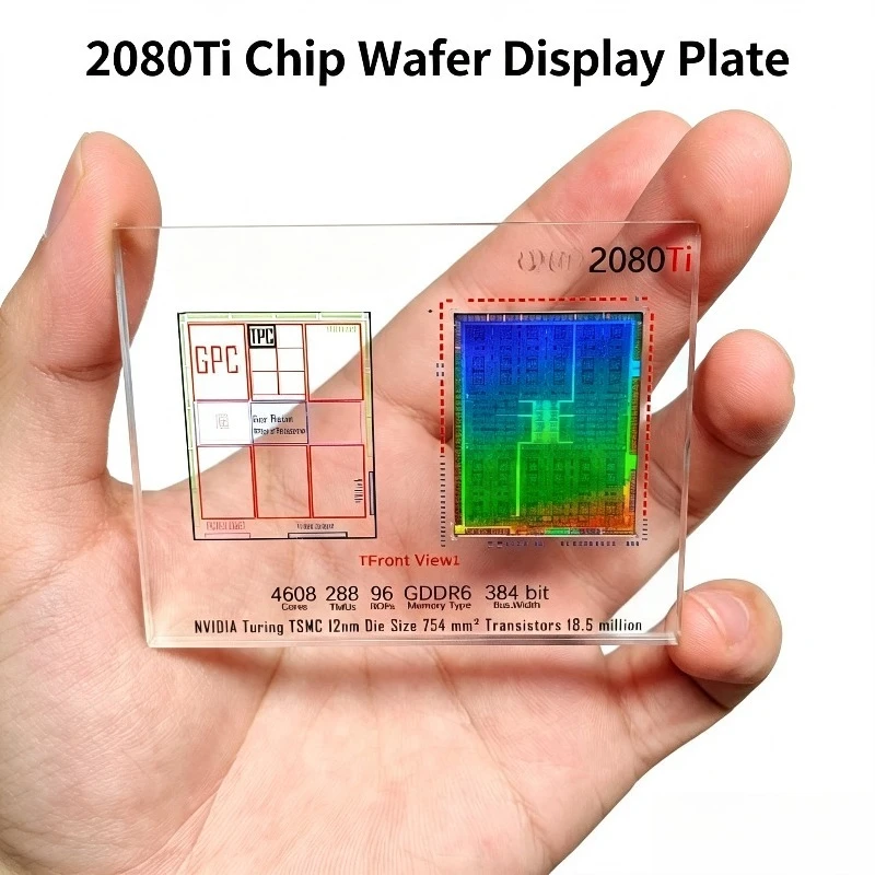 RTX2080Ti GPU Silicon Wafer Ornament Replacement Graphics Card Core Chip Component For PC GPU Repair Tech Collectible Desktop
