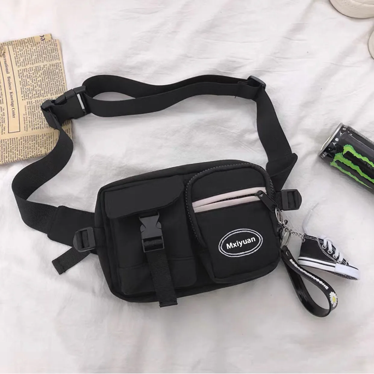 Unisex Crossbody Chest Bag, Bolsa de cintura multifunções, Bolsa casual, Sacos de mensageiro ao ar livre, Bolsa anti roubo do telefone móvel, Mercearia