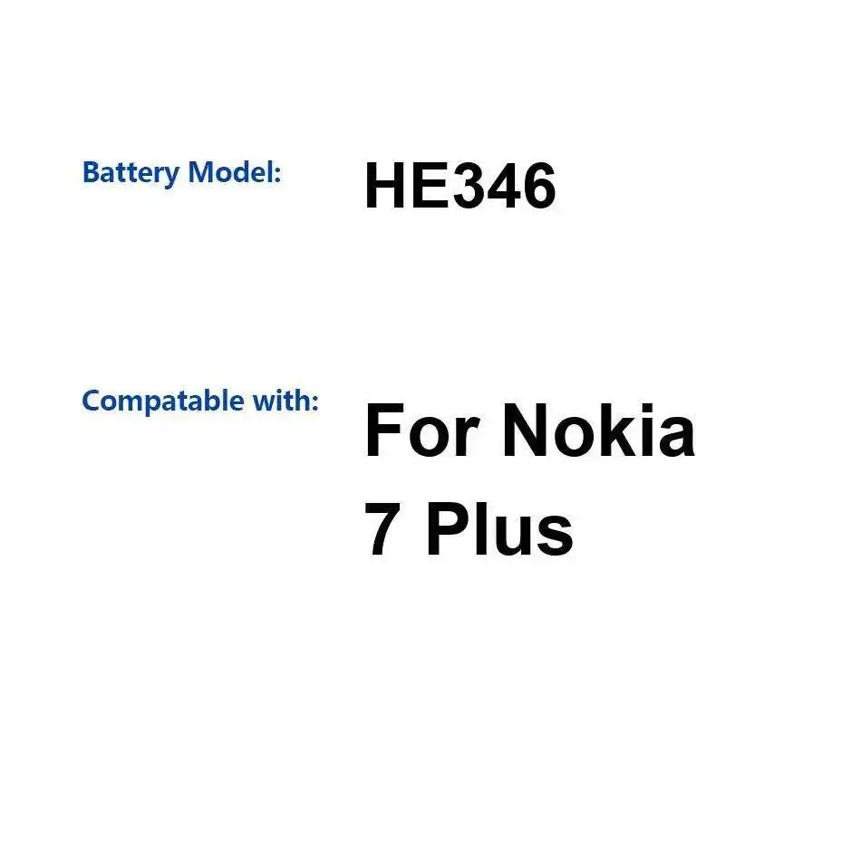 

HE346 Reliable Replacement 2700Mah High Capacity Mobile Phone Battery For Nokia 7 Plus