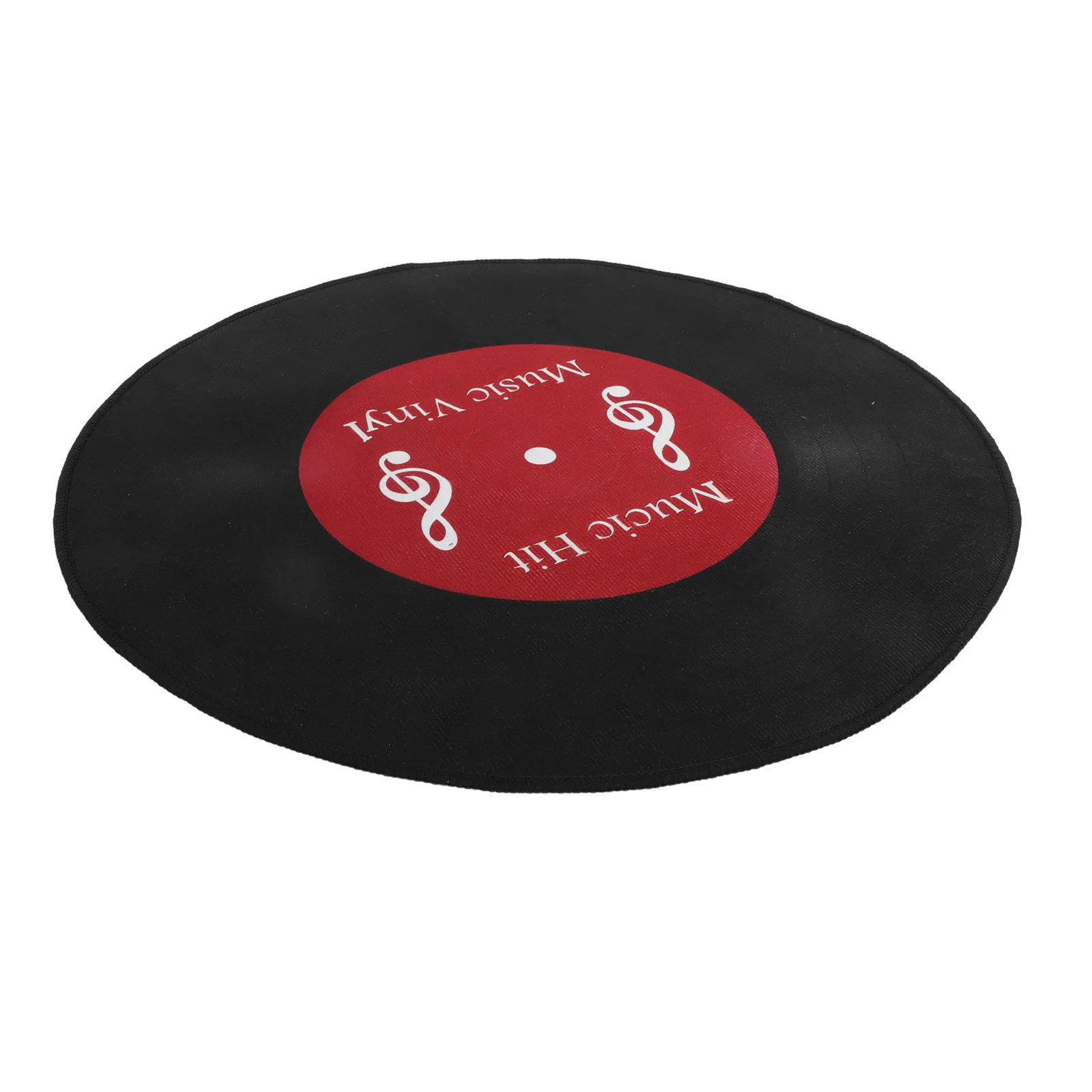 Vinyl Record Round Rug Non-Slip Soft Area Rug 60Cm Music Record Round Carpet Living Bedroom Dining Room Home Aesthetic Floor Mat