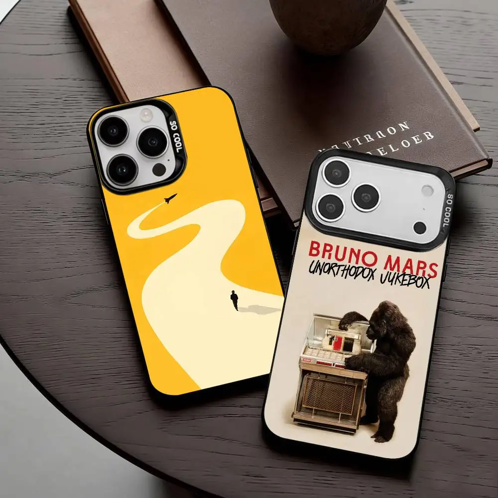 

Talented Singer B-Bruno M-Mars Phone Case For iPhone17,16,15,14,13,12,11 Plus,Pro Max Black Candy Silver Plated Cover