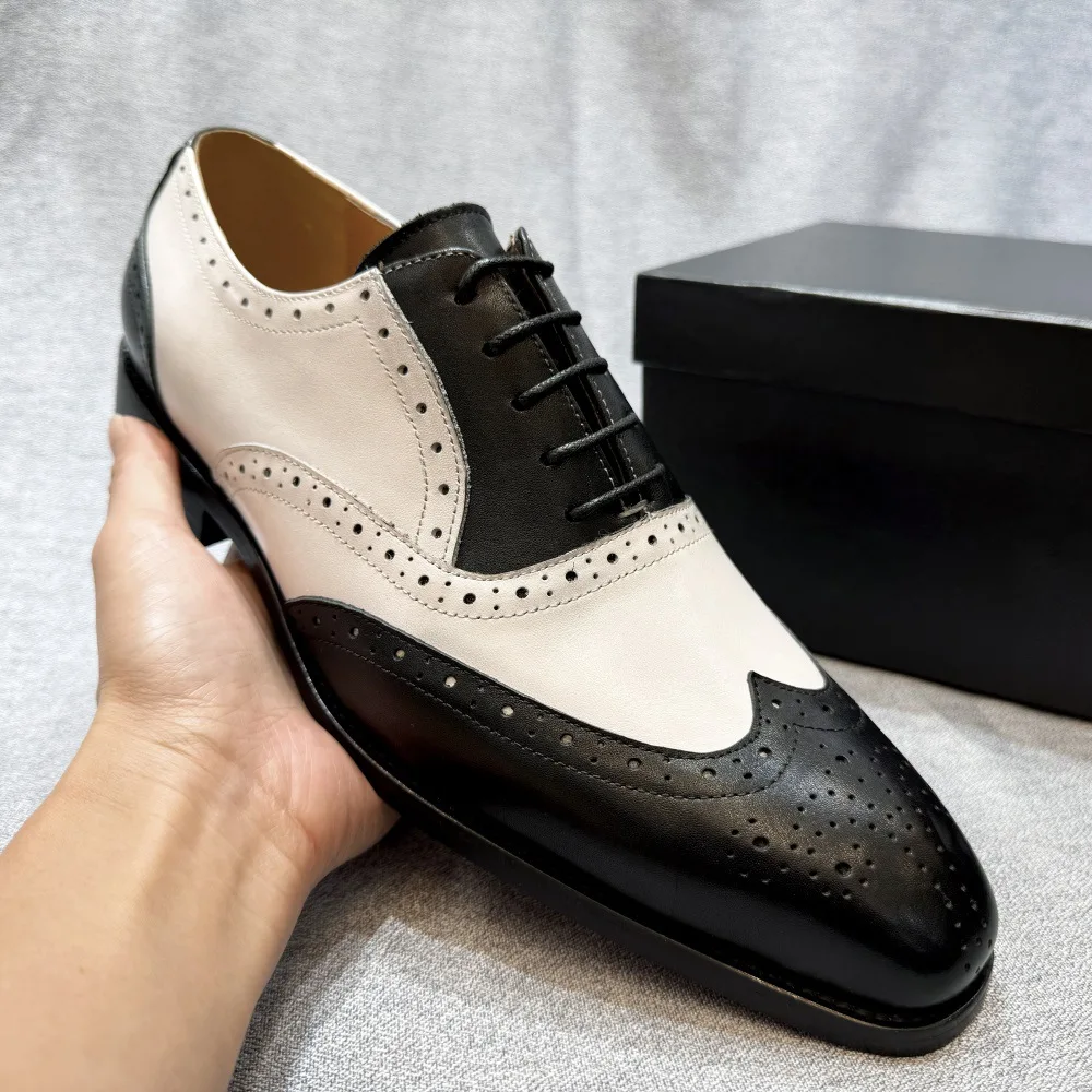 

YETTIES Men's Luxury Genuine Leather Double Buckle Monk Strap Wingtip Toe Loafers Formal Dress Shoes for Wedding Office Business