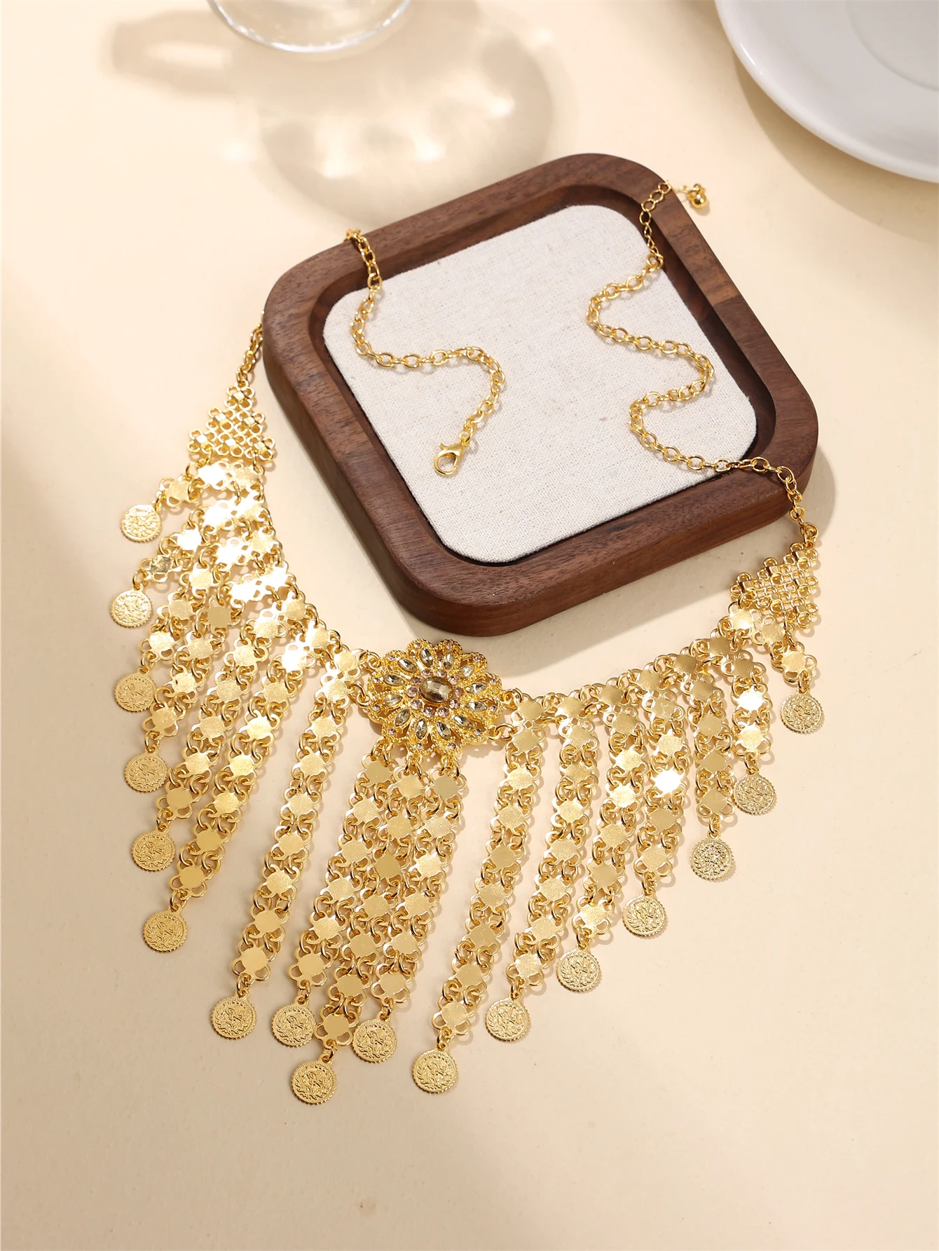 Arabic Women's Necklace, Vintage Court Style, Body Chain, Clothing Accessory, for Festival, Event & Party