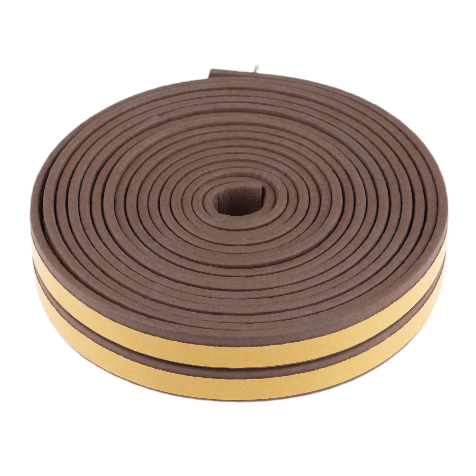 5M I Type Foam Draught Excluder Self Adhesive Brown Window Door Seal Strip for Car Door Window Frame Accessories PVC