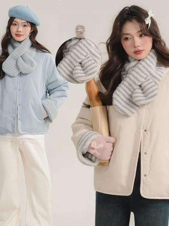 

Двусторонняя хлопковая куртка-жилет 2025: Модный корейский стиль, теплая хлопковая верхняя одежда для женщин