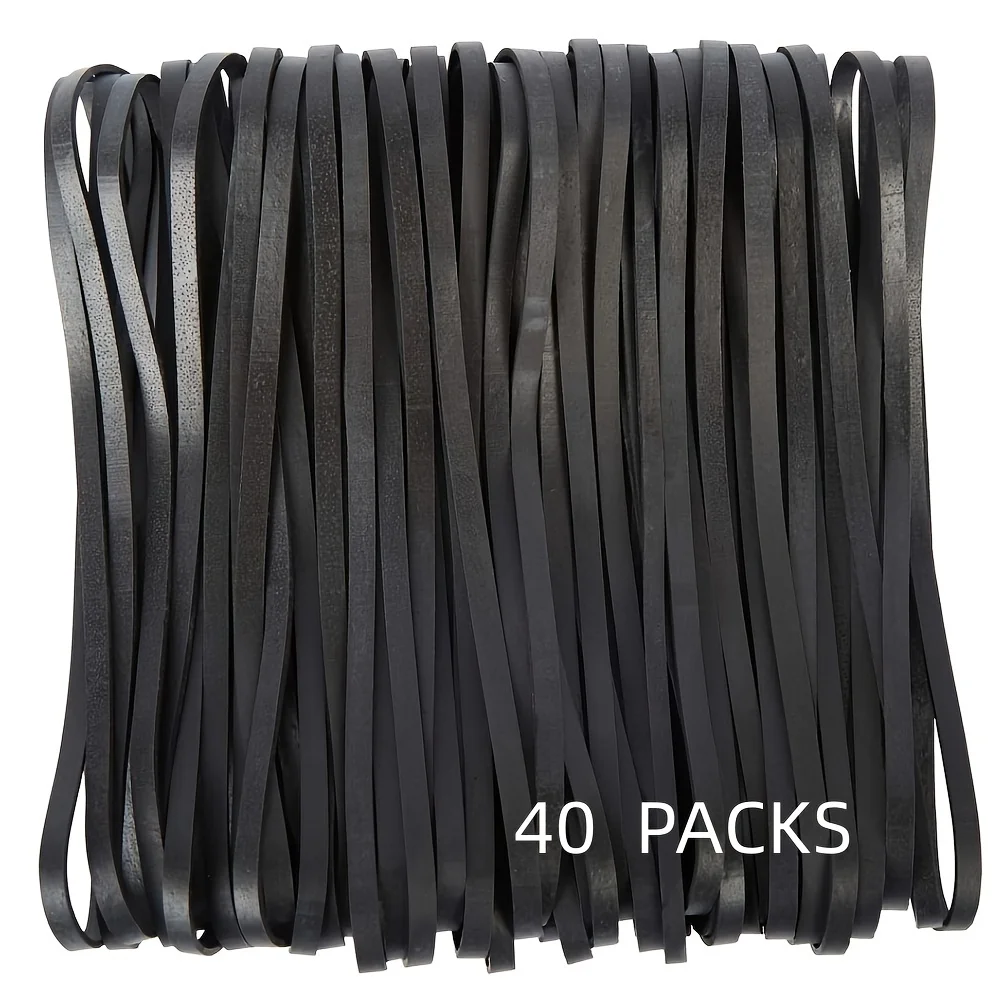 40er-Pack Robuste Große Elastische Gummibänder - Breit für Büro, Mülleimer, Kassenboxen & Bastelarbeiten – Detail 1