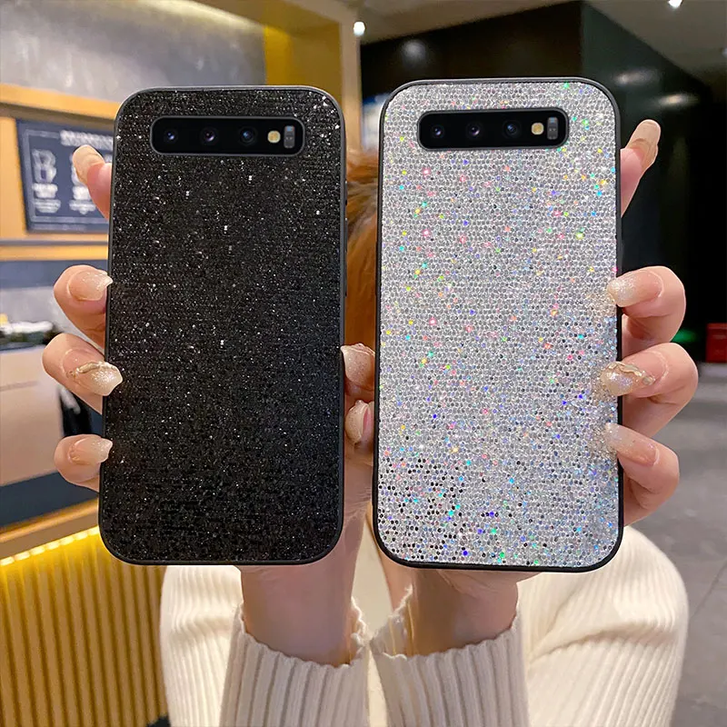 Glitter The Starlit Sky Twinkle Brightly Leather TPU Phone Case for Samsung Galaxy S10 4G 5G S10 Plus Lite Soft Back Cover