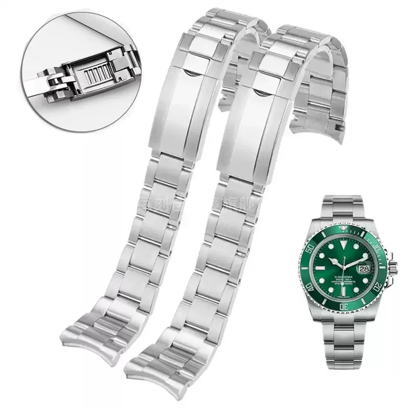 

Ремешки для часов 20 мм 21 мм 904L для SUB DAYTONA NH35 NH36, мужские скользящие застежки, ремешок для часов, браслет из твердой нержавеющей стали