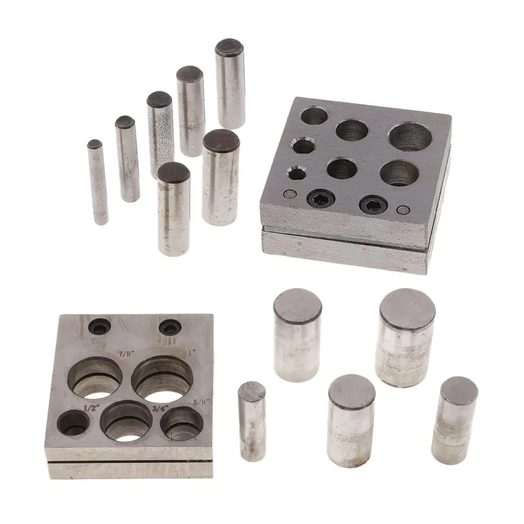 5 / 7 Holes Assorted Size Disc Cutter Set with Round Metal Punches & Cutter Block for Jewelry Making Design Hand Tools