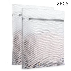 2Pcs White 40X50cm Durable Honeycomb Mesh Laundry Bags For Delicates Net Fabric Durable And Reusable Delicate Wash Bag