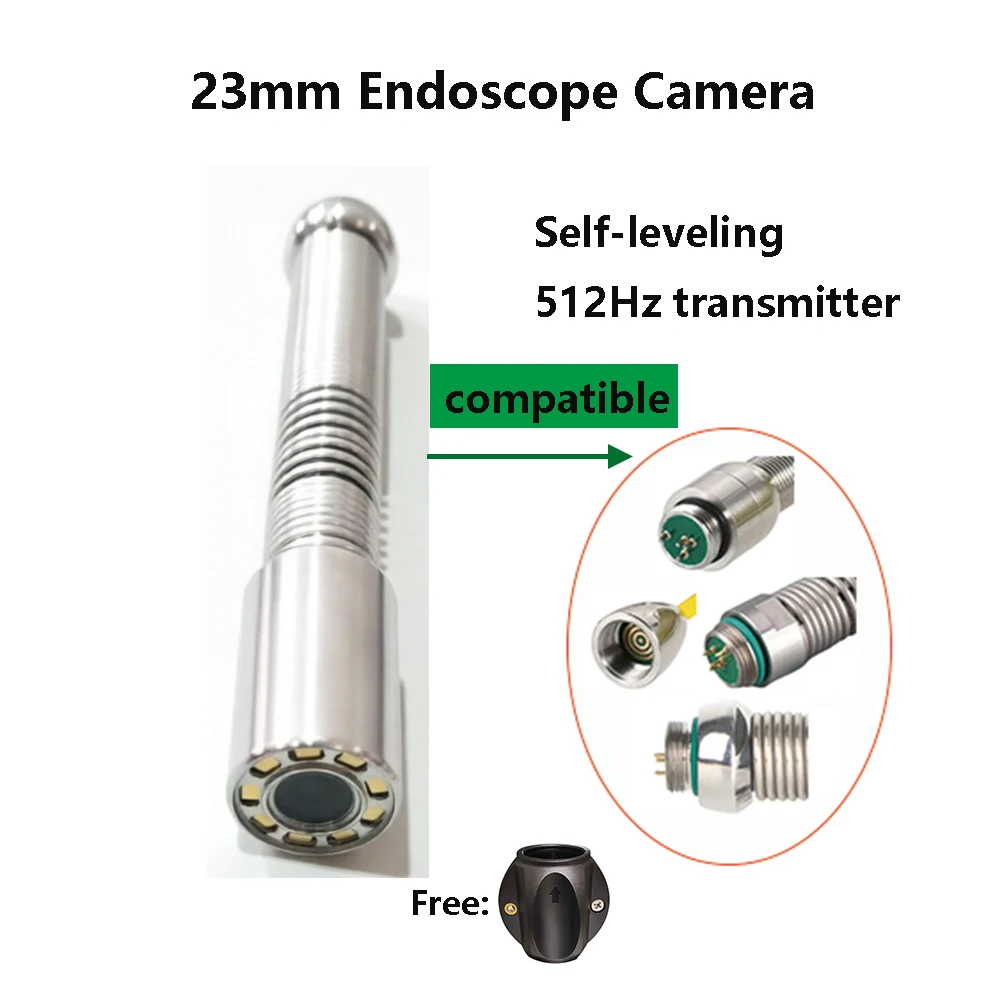23mm Camera Pipe Endoscope Head Self-Leveling 512Hz Positioning Transmitter AHD1080P Or CVBS 1000TVL