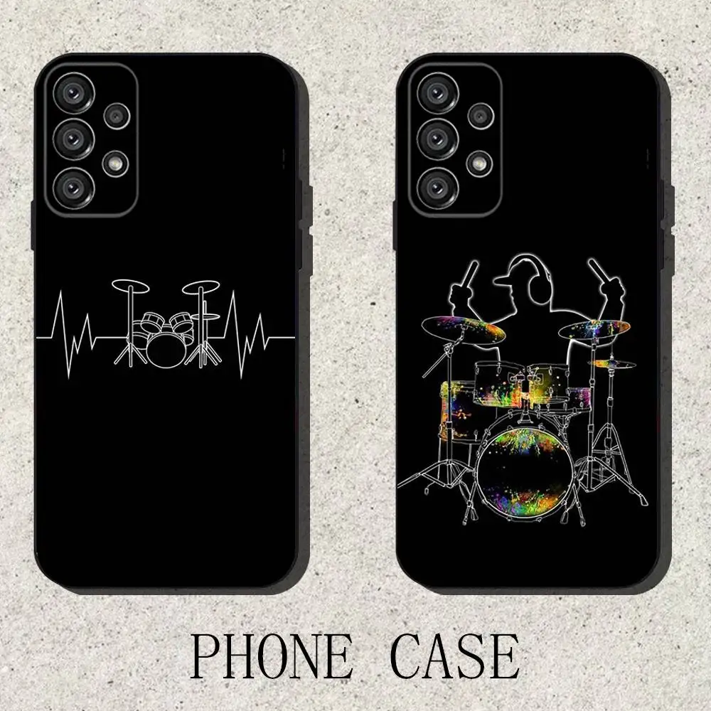 

Musical Instrument Drum Phone Case For Samsung S25,S24,S21,S22,S23,S30,Ultra,S20,Plus,Fe,Lite,Note,10,9,5G Black Cover