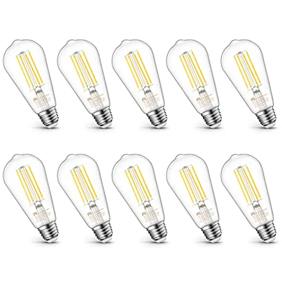 100 Watt LED Bulb, Edison Bulbs, Dimmable Lightbulbs E26, Bright 9W 1100 Lumens, ST21/ST64 Vintage Lightbulb, UL Listed, Clear