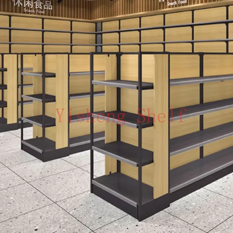 New Chinese Style design wooden display luxury large wine shelf cellar glass display wine rack cabinet for the Supermarket