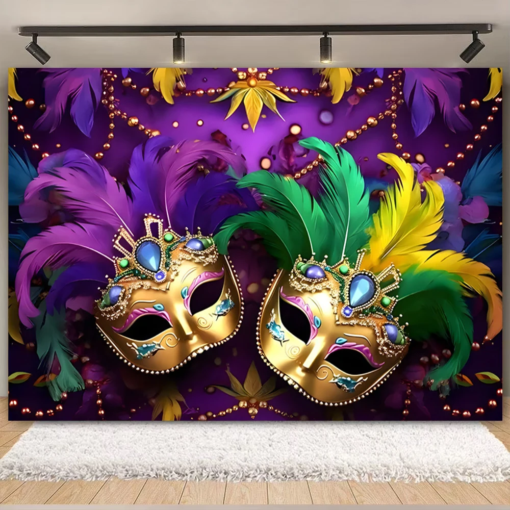 Фоны для фотосъемки Марди Гра, фэнтезийный свет, маска боке, ленты, Бразилия, карнавал, вечеринка, танцевальный фон для фотостудии NH-01