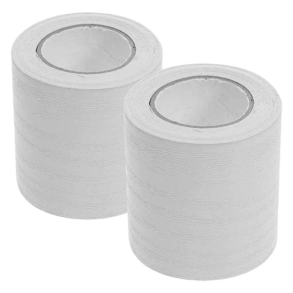 2 Rolls Self Adhesive Skirting Board Wood Grain Peel and Stick Baseboard Molding Trim Flexible Wall Molding Trim for TV
