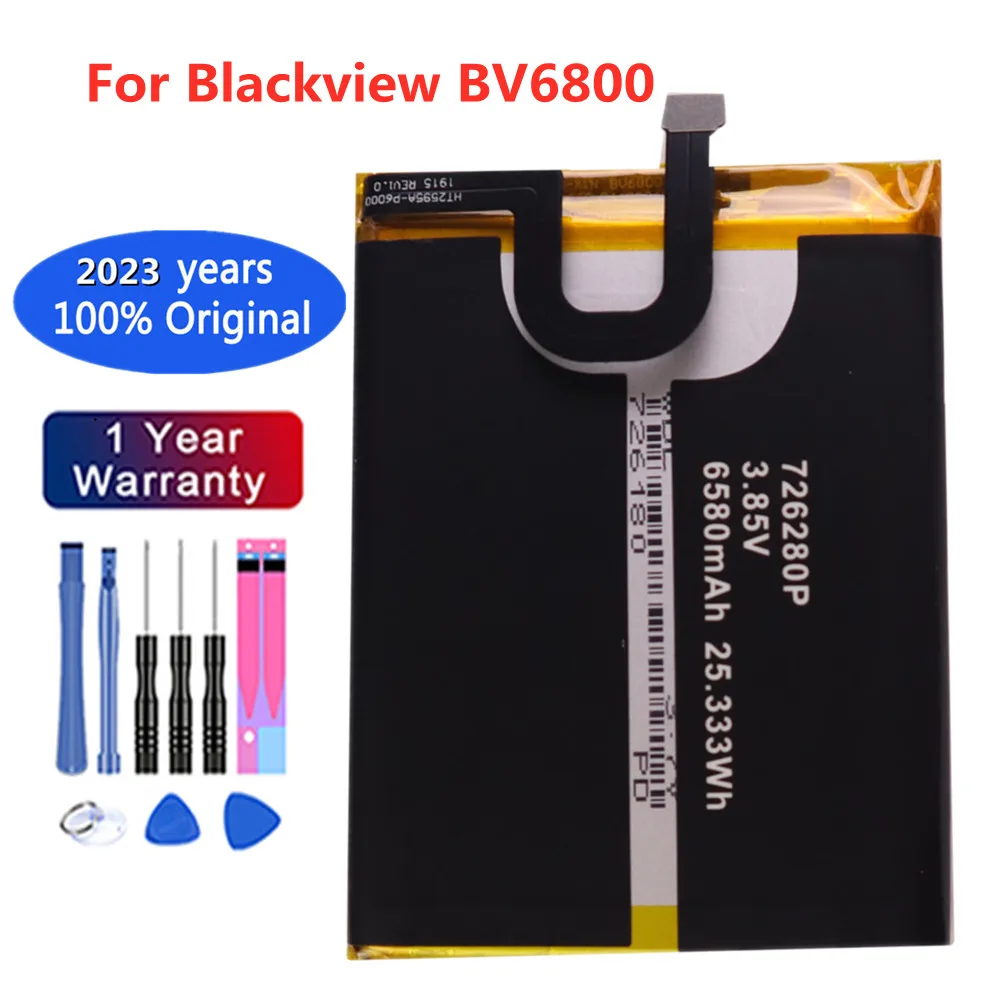 

100% Original BV 6800 6580mAh 726280P MT6750T Phone Battery For Blackview BV6800 BV6800 Pro IP68 Phone High Quality Batteries