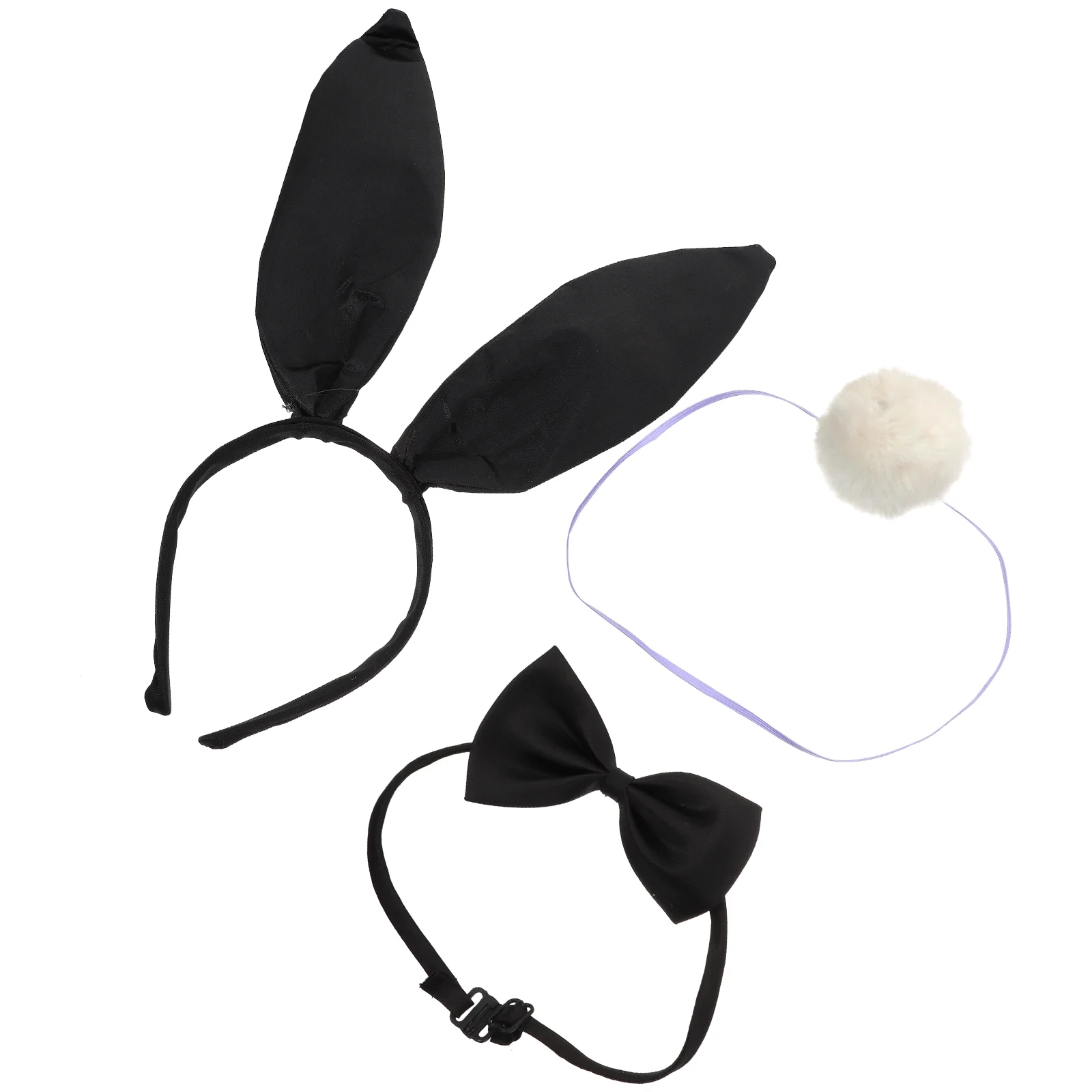 Bunny Cosplay Headband Ear Tail Decorate Costume Bow Tie Prop Miss Headbands Dangle Earrings