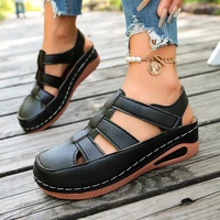 2026 New Women Sandals Summer Wedge Thick-soled Sandals Women Designer Hollow Gladiator Shoes Fashion Women Shoes - Image 3