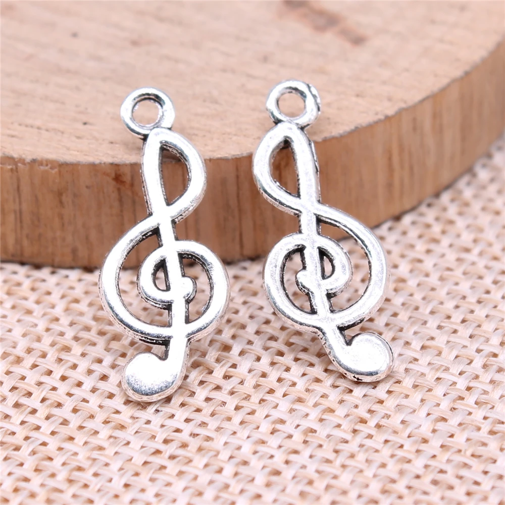 WYSIWYG 20pcs 26x10mm 3 Colors Musical Note Charms Pendant For Jewelry Making Jewelry Accessories