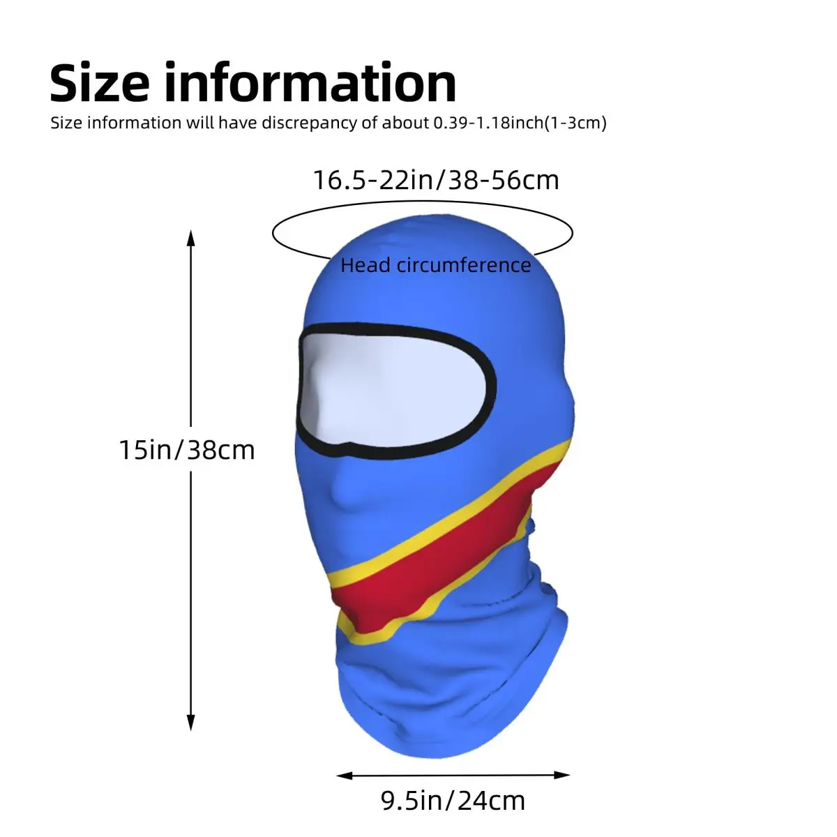 Congo Democratic Republic Flag Outdoor Cool Sunscreen Motorcycle Face Mask Moto Biker Wind Cap Mask Stopper Windproof Bicycle