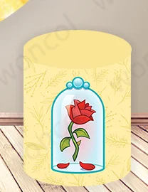 Schönheit und das Biest Belle Runde Hintergrund Prinzessin Geburtstag Hintergrund Schönheit und das Biest Belle Zylinder Abdeckung Geburtstag Dekor