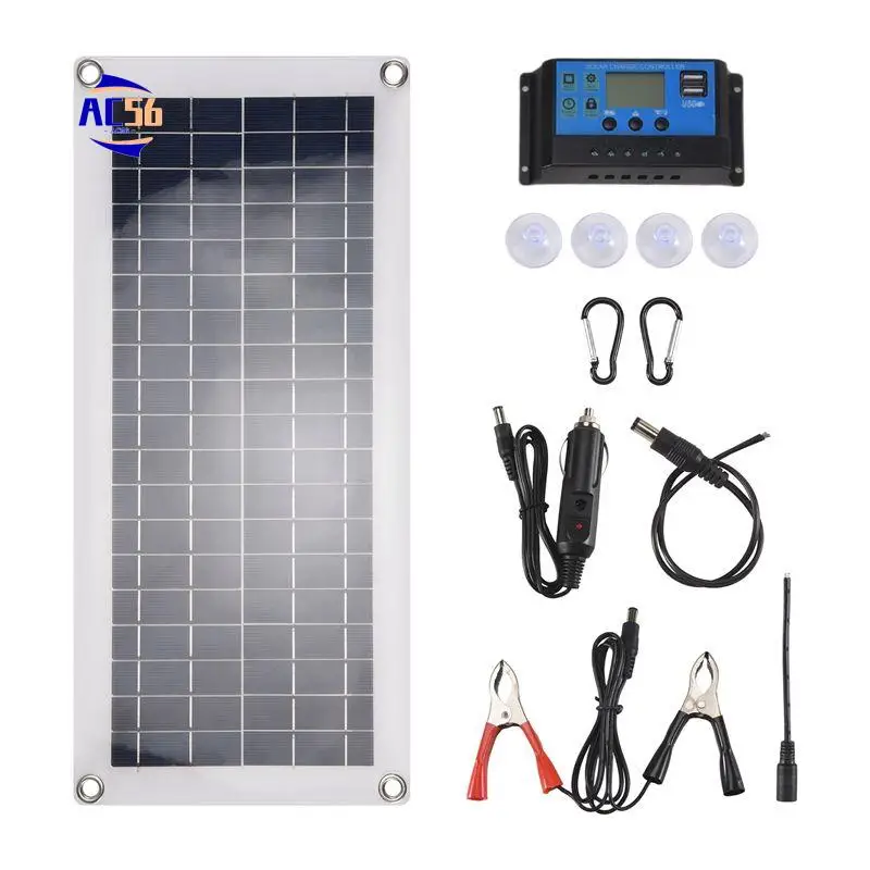 

AC56-15W Solar Panel 12-18V Solar Cell Solar Panel For Phone RV Car MP3 PAD Charger Outdoor Battery Supply