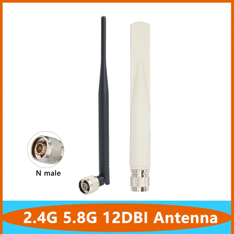 Signal Enhance 2.4G 5G 5.8G Dual Band Antenna High Gain 12dbi External WiFi Omni Aerial For AP Router With N Male