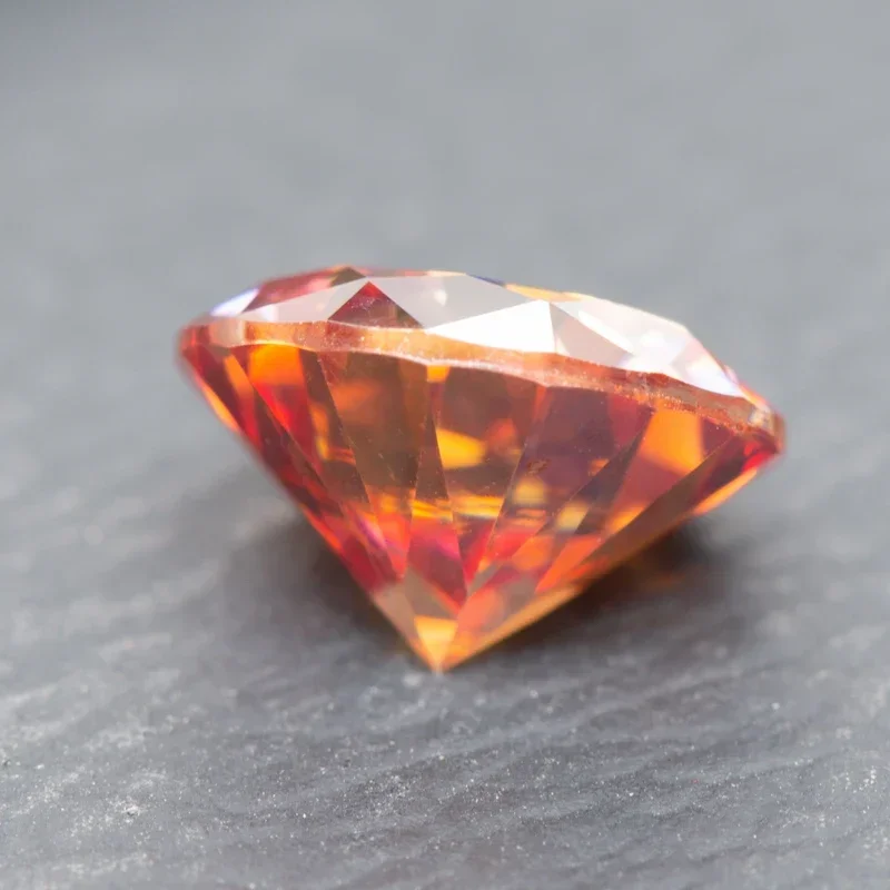 Moissanite Stone Watermelon Red Color Round Cut Lab Created Synthetic Gemstone Passed Diamond Tester Comes with Certificate