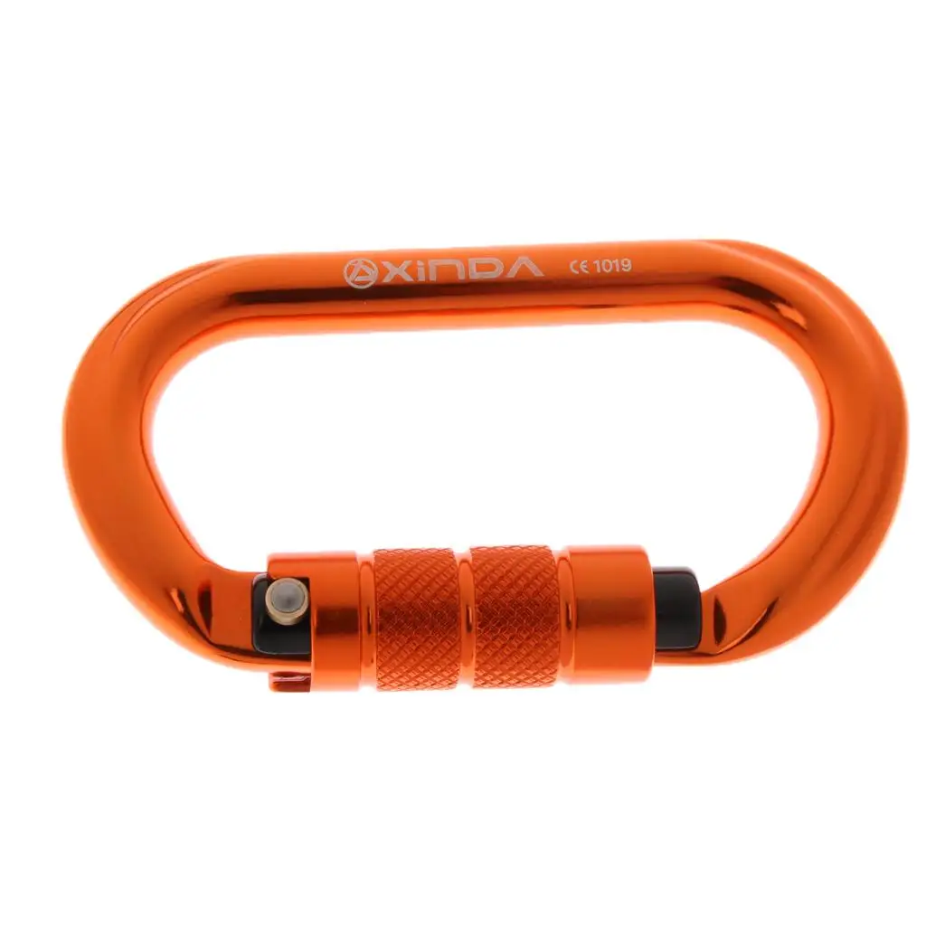 O-Shape 25KN Aluminum Outdoor Rock Climbing Hiking Auto Locking Carabiner