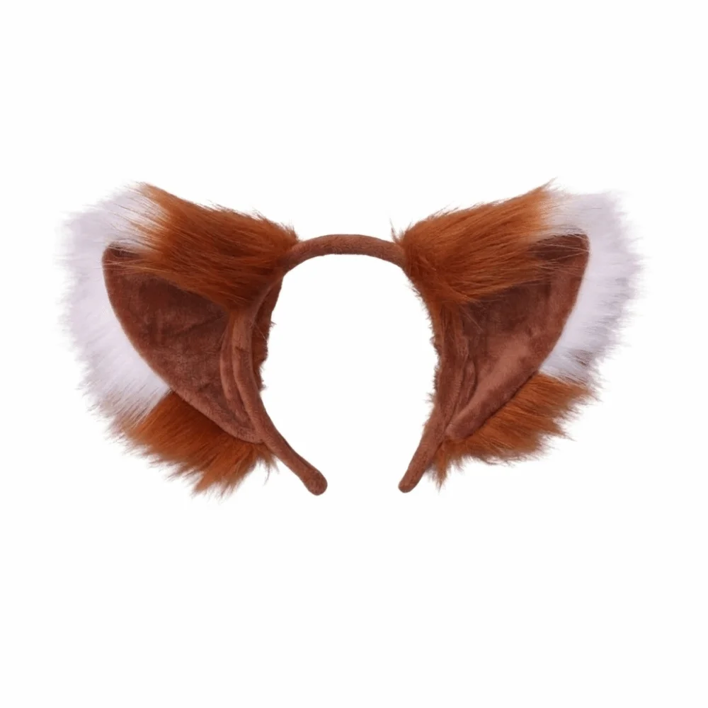 Multicolor Faux Fur Cat Ears Flexible Lightweight Cosplay Ears Hair Hoop Fluffy Realistic Texture Comfortable Animal Headband