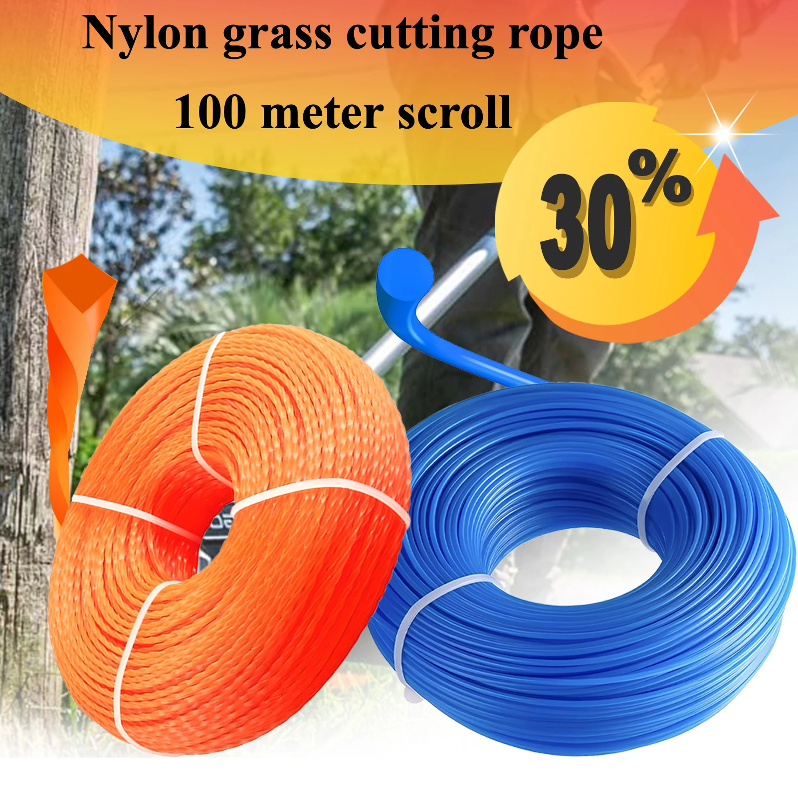 100m Nylon Brushcutter Strimmer Trimmer Line Cord Wire 2.7/3.0/4.0mm DIA For STIHL Nylon Lawn Mower Line Garden Power Tool Parts