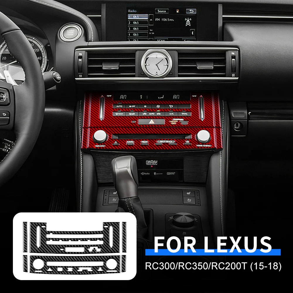 Echte Carbon-Faser Mittelkonsole AC-CD-Panel Rahmenverkleidung für Lexus RC 2015-2018 Auto-Innenausstattung Zubehör Upgrade