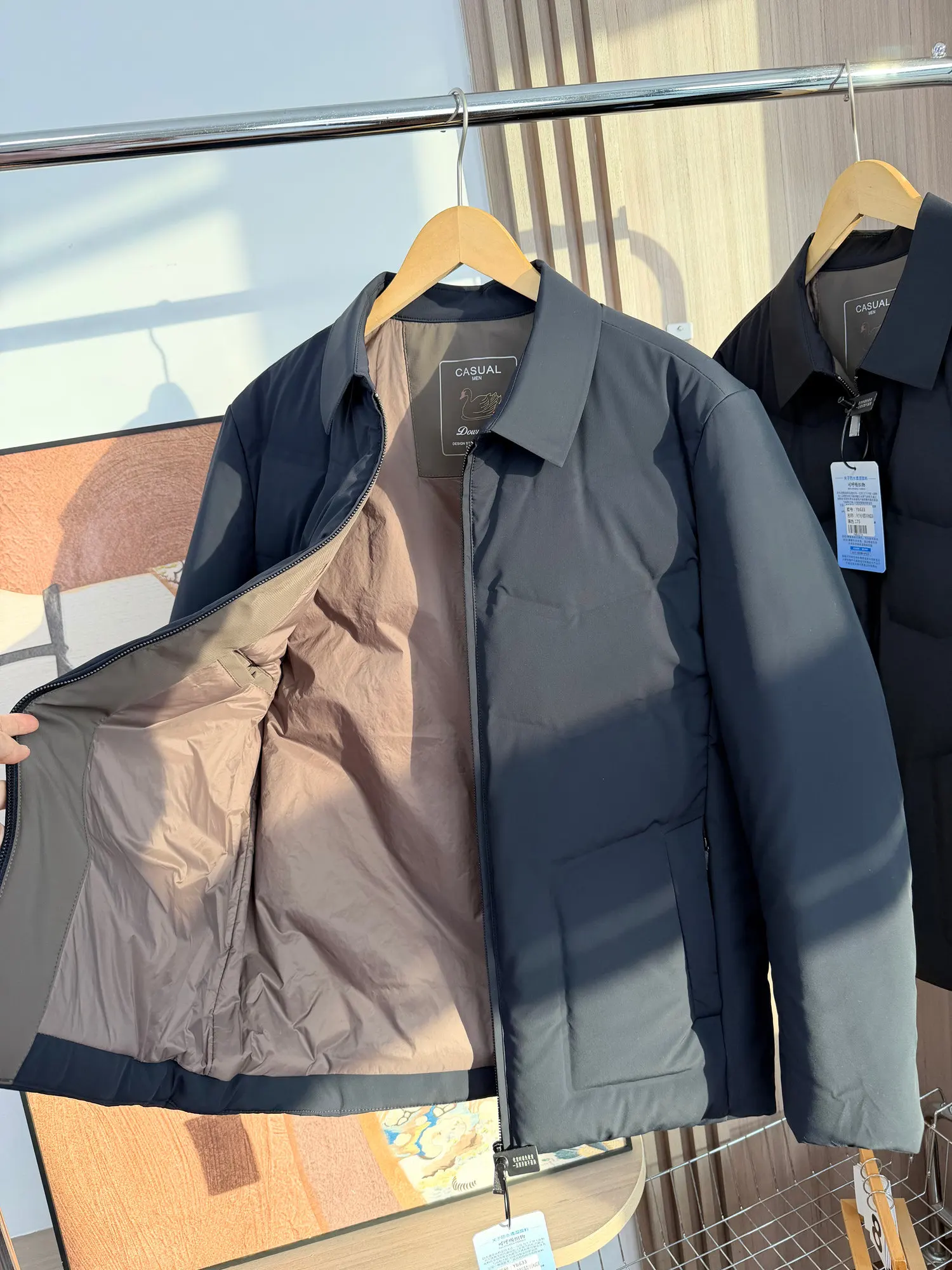 White Duck Down Business Casual jackets padding Warm Lapel All-match Commuter Jacket Down Jacket tops Men's winter padded jacket