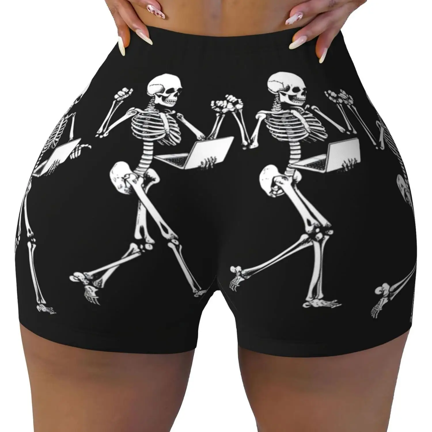 Pantalones cortos de gimnasio a prueba de sentadillas para mujer y niña, pantalones cortos deportivos para entrenamiento, Yoga, para correr, senderismo, pantalones cortos de gimnasio para motorista