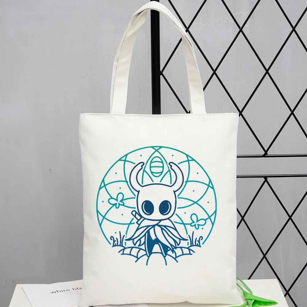 Hollow Knight tote bag personnalisable shopping shoulder  foldable torba na zakupy woman