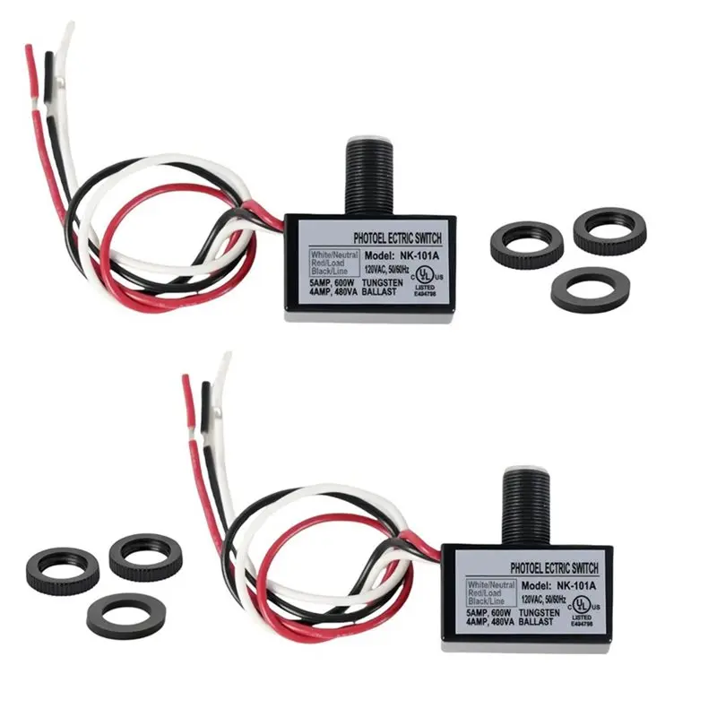 

AB47-2 Pcs Photocell Switch NK-301F 120-277V Dusk To Dawn Sensor Photoelectric Switch Light Photocell Sensor Lighting Switch