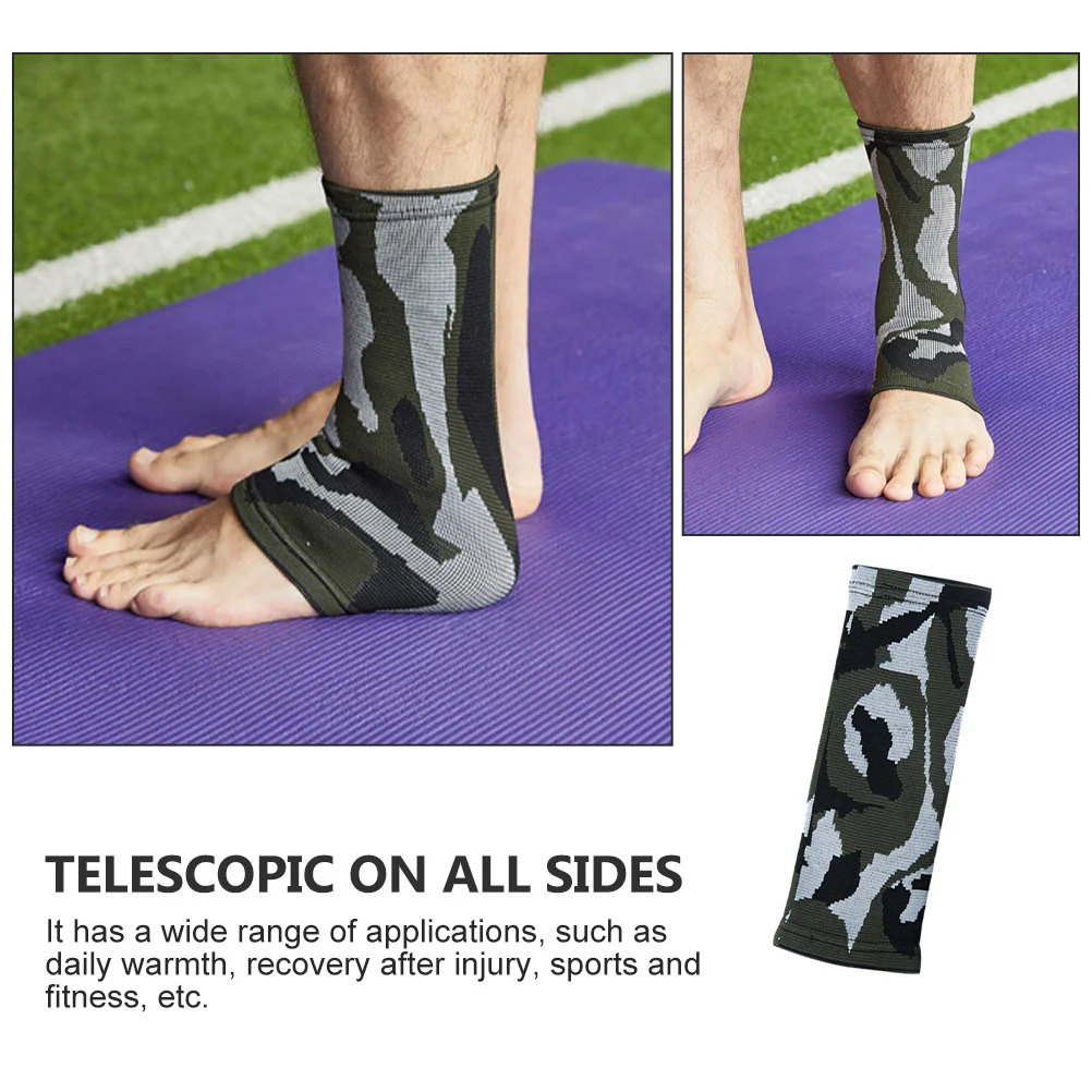 دعامة الكاحل، أكمام مضغوطة، دعم مرن قابل للتنفس للرياضة والجري وكرة السلة واليوجا واللياقة البدنية والتعافي المموه #1
