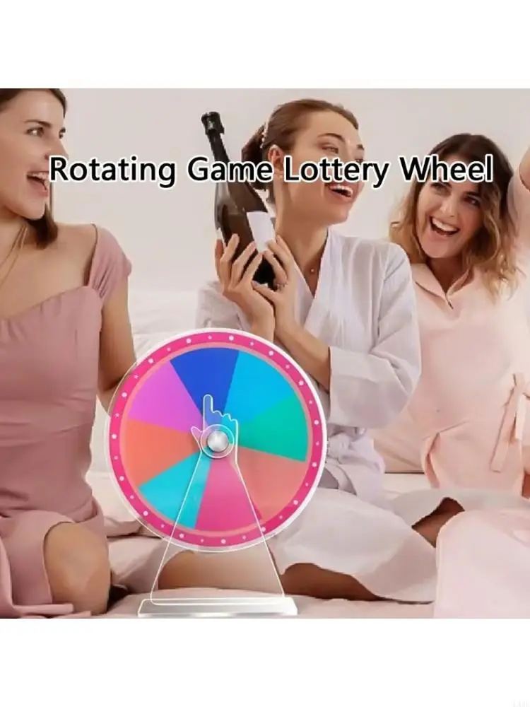 

Tabletop Prize Turn Plate Fortune Wheel Rotating Game Lucky Draws Rotating Wheel Erasable Reusable Fortune Wheel