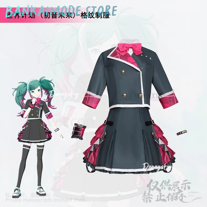Anime Gra Project Sekai 코스프레 Mikuuu Kostium Leo Potrzebuję Mundurka Gorąca Róża Jirai Kei Sukienka Dziewczęca Spódniczka w Kratę Lolita Personalizowana