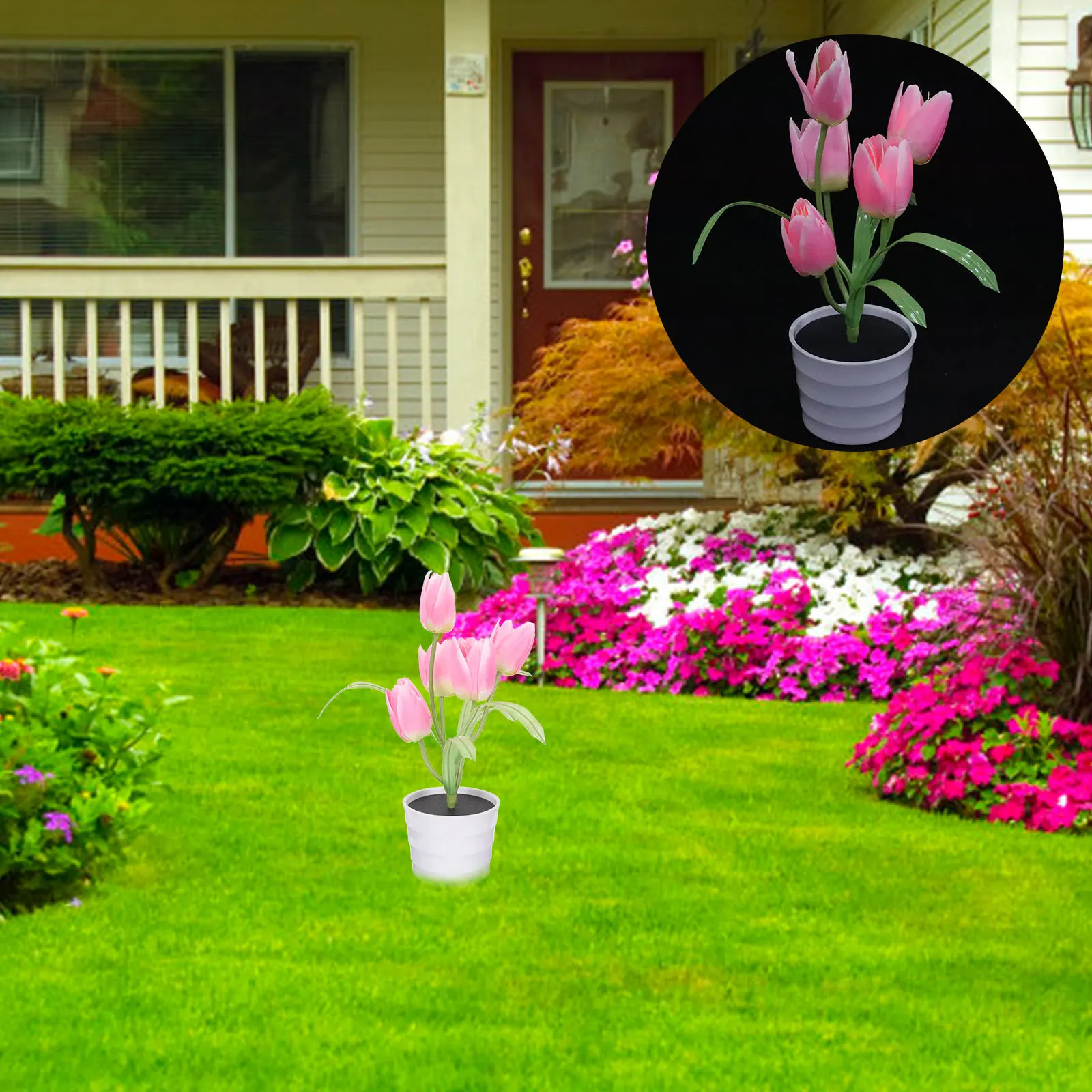 

Solar Tulip Lights Waterproof Silk LED Outdoor Decor Garden Fairy Light Decoration Holiday Lighting Solar Flowers