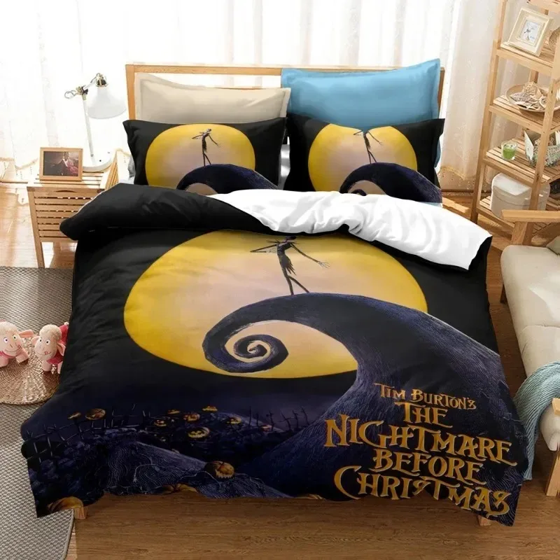 The Nightmare Before Christmas Bedding Set,Cartoon Quilt Cover,Bedroom Decor Queen King Size Bedding Set gift