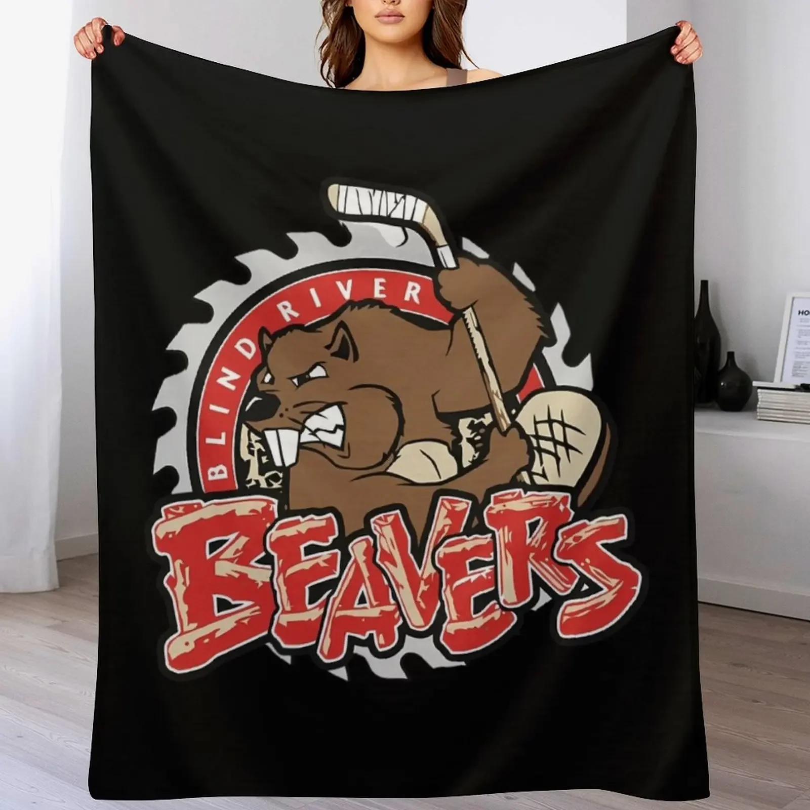 Blind River Beavers Throw Blanket Spring Fall Cozy Throw Blanket for Couch