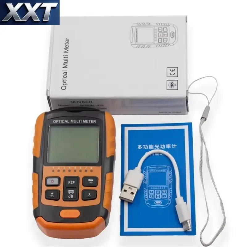 XXT Rechargeable All in One Optical Power Meter with 15mw 15km VFL and RJ45 LAN test Fiber Optic Power Meter OPM