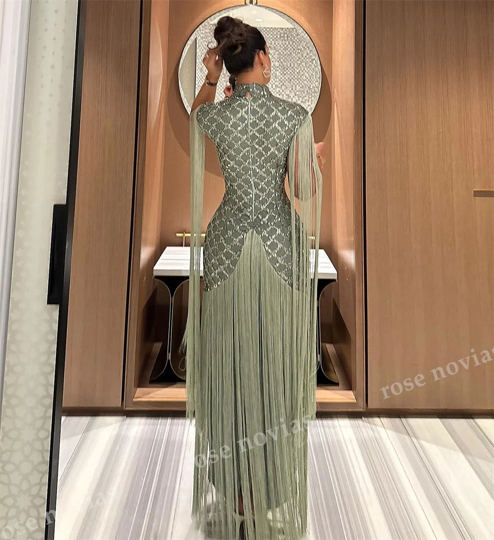 Customized Luxury Formal Evening Gowns Sparkle Straight Tassel Long Dresses Wedding Party Dress Elegant High Quality image 5