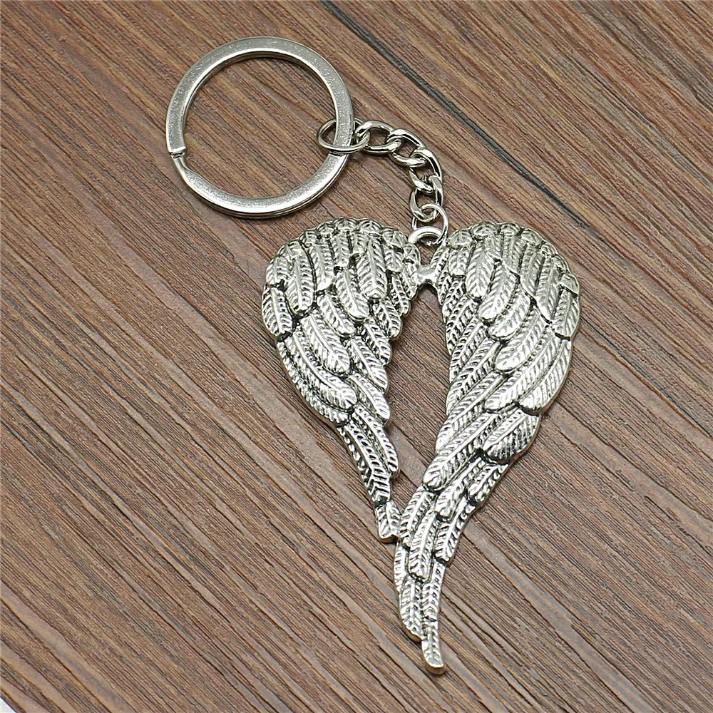 Hot Sale New Angel Wing Keychain Car Keychain Wing Pendants Key Chain For Car Metal Pendant Bag Cute Charm Handmade Gifts