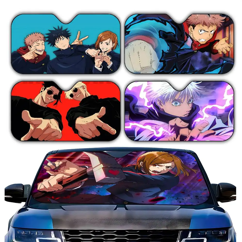 Anime J-Jujutsu K-Kaisen Cool Stylish And Trendy Windshield Sunshade, Car Windshield Cover, Car Sunshade Curtain Sun Protection