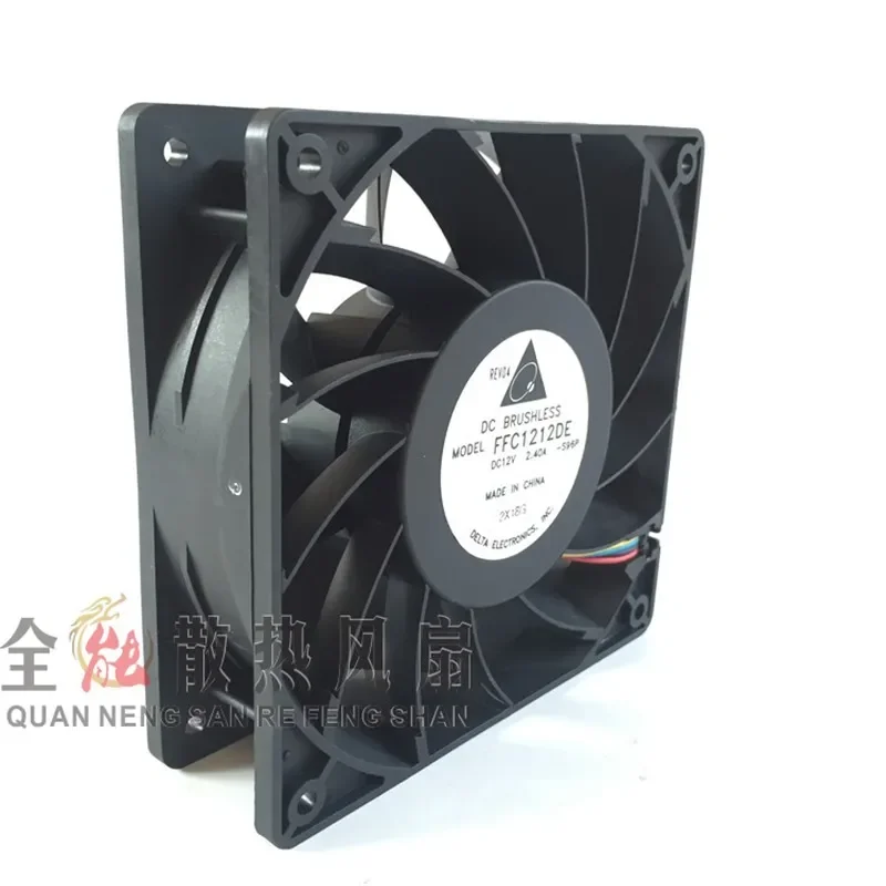 for Gale FFC1212DE 12cm 12038 12V 2.4A Double Ball Bearing Cooling Fan High Speed Violent Airflow Server Case Cooler